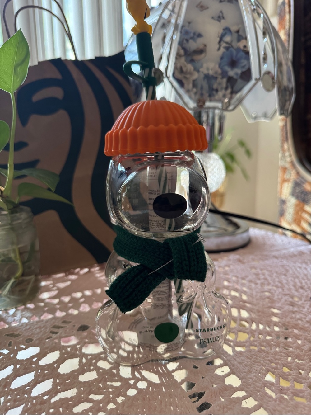 Rare Starbucks X Peanut Snoopy Glass Cup- Authenticity